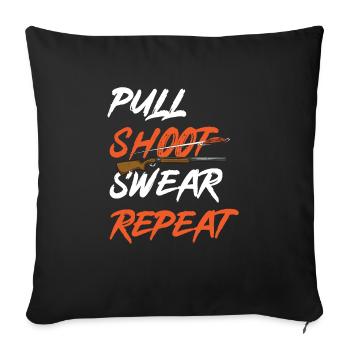 Shooting Skeet Clay Pigeon Shooting - Sofa pillowcase 17,3'' x 17,3'' (45 x 45 cm) - black - Front
