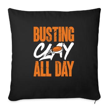 Shooting Skeet Clay Pigeon Shooting - Sofa pillowcase 17,3'' x 17,3'' (45 x 45 cm) - black - Front