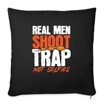 Trapschießen Skeet Tontaubenschießen - Sofakissenbezug 45 x 45 cm - Schwarz - Vorne