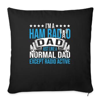 Je suis un amateur de radio papa signal hommes amateur radio opéra - Housse de coussin décorative 45 x 45 cm - noir - Devant