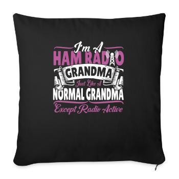 Signal Femmes Amateur Radio Opérateur Fréquence - Housse de coussin décorative 45 x 45 cm - noir - Devant