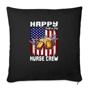 Happy 4th Of July Patriotic Nurse Crew RN Nursing - Sofa pillowcase 17,3'' x 17,3'' (45 x 45 cm) - black - Front