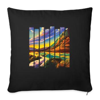 Mountains Hike Mountain hikers Hiking Mountain hiking - Sofa pillowcase 17,3'' x 17,3'' (45 x 45 cm) - black - Front