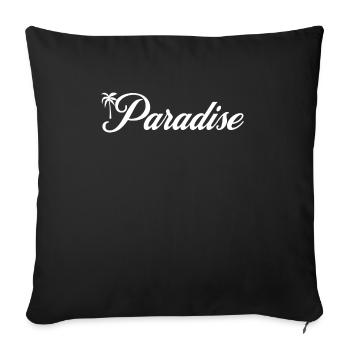 Paradise - Palmen, Meer und Urlaub - Sofakissenbezug 45 x 45 cm - Schwarz - Vorne