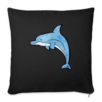 Delfin - für coole Kids - Sofakissenbezug 45 x 45 cm - Schwarz - Vorne