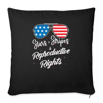 Patriotic 4th July Sunglass Stars Stripes - Housse de coussin décorative 45 x 45 cm - noir - Devant