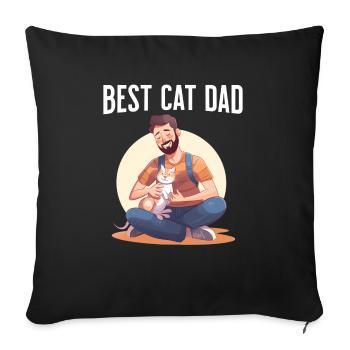 Best Cat Dad - Purrfect for Fathers Day - Sofa pillowcase 17,3'' x 17,3'' (45 x 45 cm) - black - Front