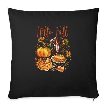 Hello Fall Vibes Thanksgiving Pumpkin Fall - Sofa pillowcase 17,3'' x 17,3'' (45 x 45 cm) - black - Front
