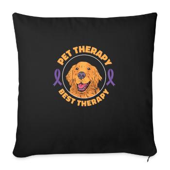 Sensibilisation à la maladie d’Alzheimer Pet Purple Ribbon Pattes - Housse de coussin décorative 45 x 45 cm - noir - Devant