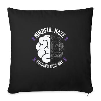 Alzheimer's Awareness Purple Ribbon Brain - Sofa pillowcase 17,3'' x 17,3'' (45 x 45 cm) - black - Front