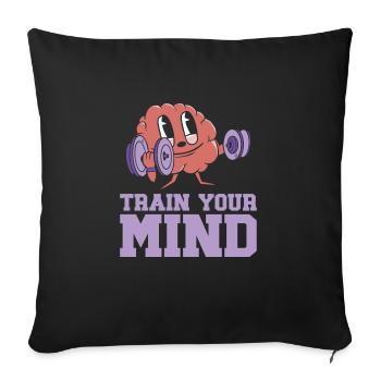 Alzheimer's Awareness Brain Mental Health - Sofa pillowcase 17,3'' x 17,3'' (45 x 45 cm) - black - Front