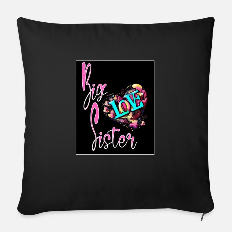 BIG SISTER,TSHIRT - Sofa pillowcase 17,3'' x 17,3'' (45 x 45 cm) - black