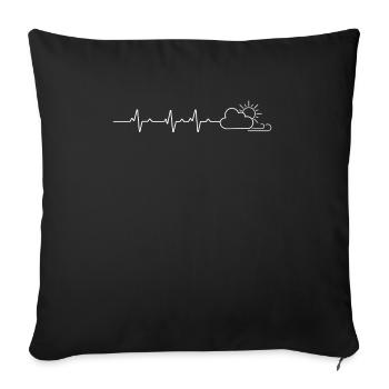 Heartbeat Heartline Heart Rate Meteorologist - Sofa pillowcase 17,3'' x 17,3'' (45 x 45 cm) - black - Front