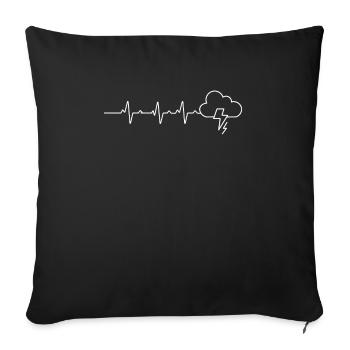Heartbeat Heartline Heart Rate Meteorologist - Sofa pillowcase 17,3'' x 17,3'' (45 x 45 cm) - black - Front