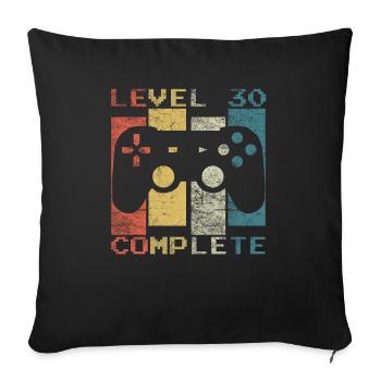 30 Birthday Gamer Niveau 30 Vintage complet - Housse de coussin décorative 45 x 45 cm - noir - Devant