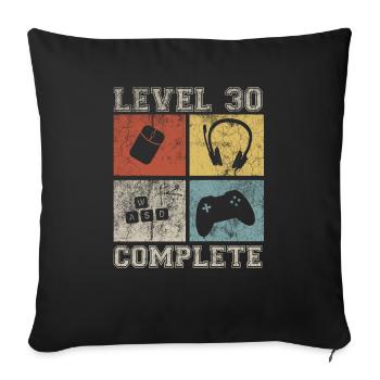 30 Birthday Gamer Niveau 30 Vintage complet - Housse de coussin décorative 45 x 45 cm - noir - Devant