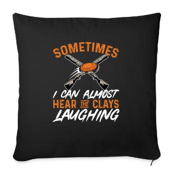 Shooting Skeet Clay Pigeon Shooting - Sofa pillowcase 17,3'' x 17,3'' (45 x 45 cm) - black - Front