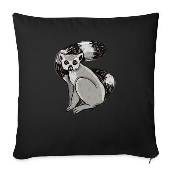 Lemur - Sofa pillowcase 17,3'' x 17,3'' (45 x 45 cm) - black - Front