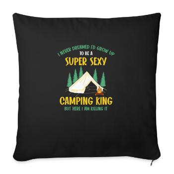 Camping Outdoor Mountain Camper Hiking Camping - Sofa pillowcase 17,3'' x 17,3'' (45 x 45 cm) - black - Front