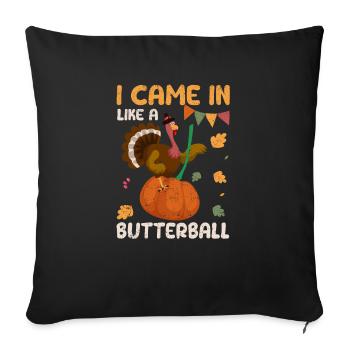 Je suis entré comme une boule de beurre Drôle merci - Housse de coussin décorative 45 x 45 cm - noir - Devant