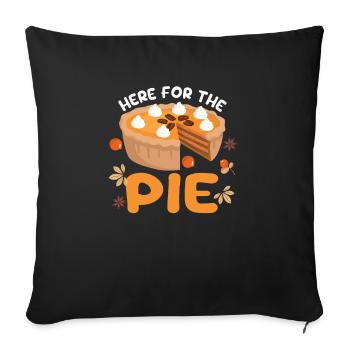 Ici pour le gâteau Bonne citrouille de Thanksgiving - Housse de coussin décorative 45 x 45 cm - noir - Devant
