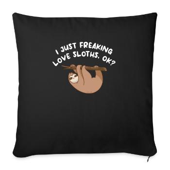 Je viens de flipper l’amour paresseux ok amant paresseux - Housse de coussin décorative 45 x 45 cm - noir - Devant