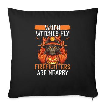 Pompier Halloween Trick Or Treat Fireman - Housse de coussin décorative 45 x 45 cm - noir - Devant