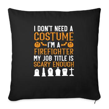Pompier Halloween Trick Or Treat Fireman - Housse de coussin décorative 45 x 45 cm - noir - Devant