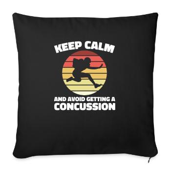 Rester calme et avoir une commotion cérébrale - Housse de coussin décorative 45 x 45 cm - noir - Devant