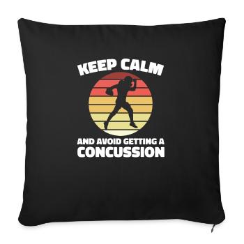 Rester calme et avoir une commotion cérébrale - Housse de coussin décorative 45 x 45 cm - noir - Devant