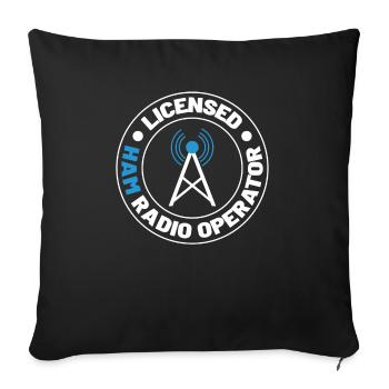 Amateur Radio Channel Licensed Amateur Radio Op - Housse de coussin décorative 45 x 45 cm - noir - Devant
