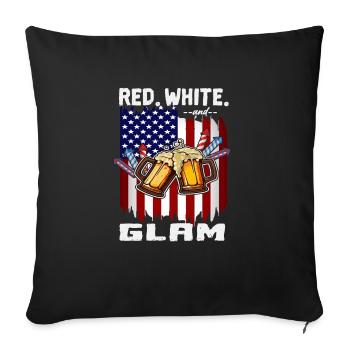 4th Of July Red White And Glam USA Flag Proud - Sofakissenbezug 45 x 45 cm - Schwarz - Vorne