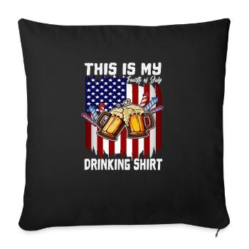 C’est ma chemise à boire du 4 juillet ivre - Housse de coussin décorative 45 x 45 cm - noir - Devant