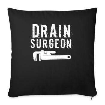 Tuyauteurs, plombiers, poseurs de coques, ouvriers de la construction - Housse de coussin décorative 45 x 45 cm - noir - Devant