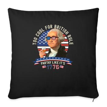 4th of July George Washington - Too Cool for - Sofa pillowcase 17,3'' x 17,3'' (45 x 45 cm) - black - Front