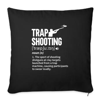 Trapschießen Skeet Tontaubenschießen - Sofakissenbezug 45 x 45 cm - Schwarz - Vorne