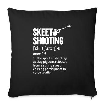 Trapschießen Skeet Tontaubenschießen - Sofakissenbezug 45 x 45 cm - Schwarz - Vorne