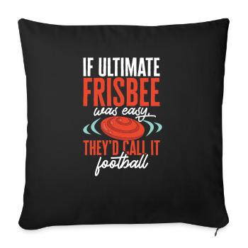 Disque de lancer de frisbee ultime - Housse de coussin décorative 45 x 45 cm - noir - Devant
