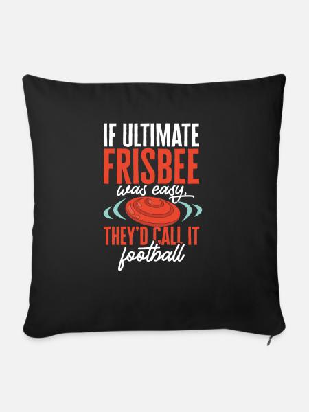 Ultimate Frisbee Wurfscheibe - Sofakissenbezug 45 x 45 cm - Schwarz