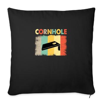 Cornhole-Spieler Cornhole-Team-Cornhole-Spiel - Sofakissenbezug 45 x 45 cm - Schwarz - Vorne