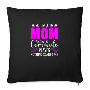Cornhole Player Cornhole Team Cornhole Game - Housse de coussin décorative 45 x 45 cm - noir - Devant