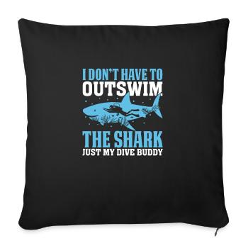 Shark Saying Shark Costume Funny Shark Lover - Sofa pillowcase 17,3'' x 17,3'' (45 x 45 cm) - black - Front
