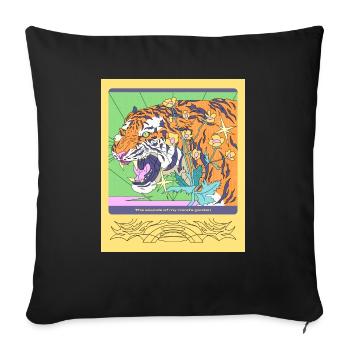Tiger et une citation! - Housse de coussin décorative 45 x 45 cm - noir - Devant