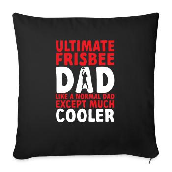 Disque de lancer de frisbee ultime - Housse de coussin décorative 45 x 45 cm - noir - Devant