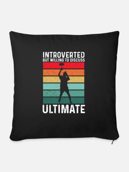 Ultimate Frisbee Wurfscheibe - Sofakissenbezug 45 x 45 cm - Schwarz