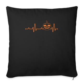 Pitations de cœur de citrouille Halloween Party Automne Automne - Housse de coussin décorative 45 x 45 cm - noir - Devant