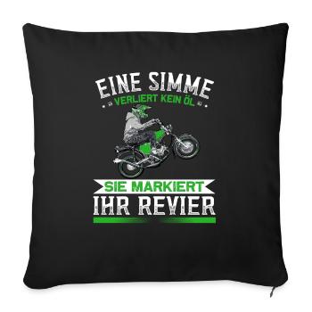 Lustiger Spruch Simsonfahrer S50 S51 Simme Moped - Sofakissenbezug 45 x 45 cm - Schwarz - Vorne