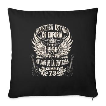 Fan de guitare Musicien Guitaristes Anniversaire 1950 - Housse de coussin décorative 45 x 45 cm - noir - Devant