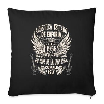 Hobby musician guitarist birthday 1956 - Sofakissenbezug 45 x 45 cm - Schwarz - Vorne
