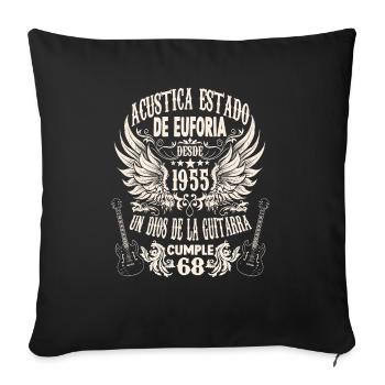 musician birthday guitarist rocker born 1955 - Sofakissenbezug 45 x 45 cm - Schwarz - Vorne
